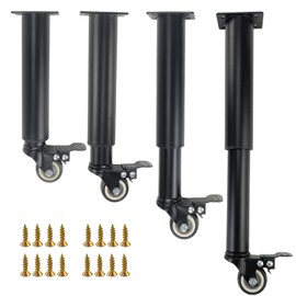Adjustable Table Leg Extender 9.5"-14.1" w/ 360° Casters for Cabinets/Sofas