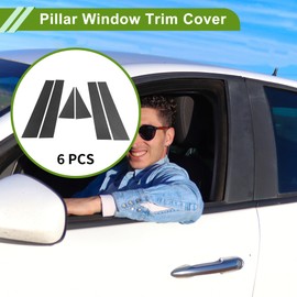 HOPESPANNER Door Pillar Window Trim for Chevy Captiva 2006-2015 Carbon Fiber Pattern Black Front Rear Left Right Anti Scratch Sticker Pillar Posts Cover 6 Pcs