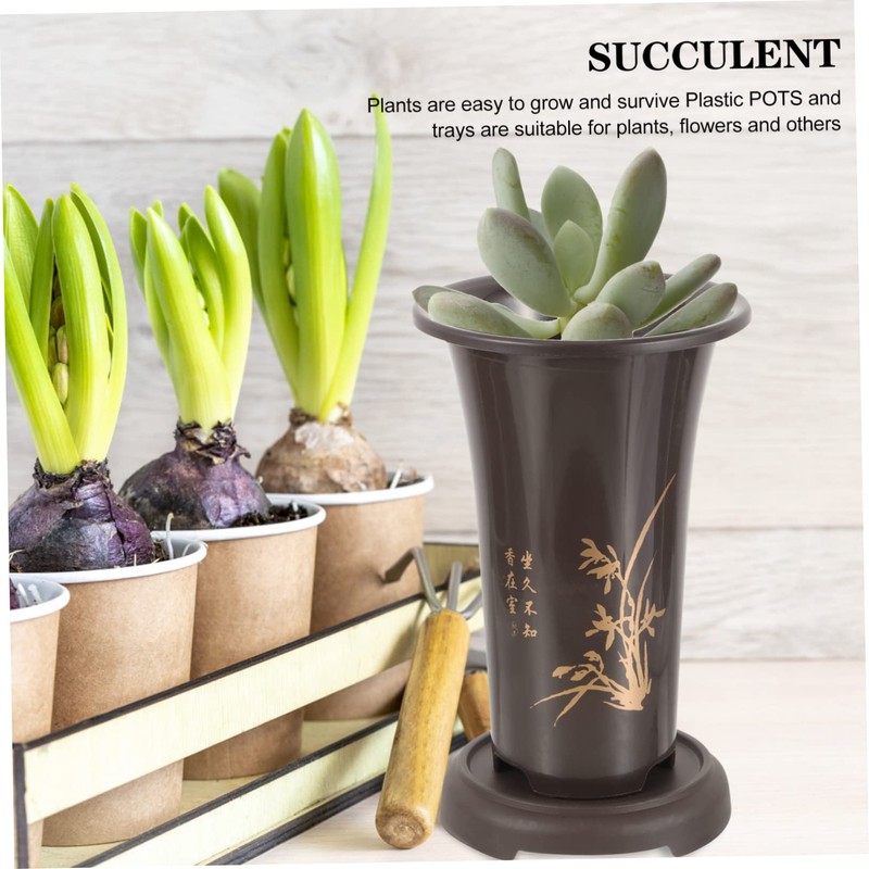 MERRYHAPY 2 Ceramic Orchid Pot Cotta Garden Pots Rustic Decorative