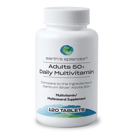 Earth's Splendor Adults 50+ Daily Vitamin- Overall Wellness Support, Daily Nutrients, 120 Day Supply
