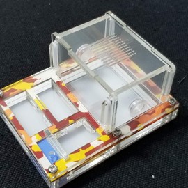 ANT Mini DIY Acrylic Flat Farm Nest with Feeding Area House for Queen Laying Eggs Anthill with Moisturizing Zone (Autumn)