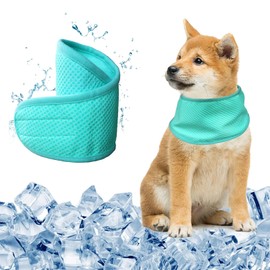 KASESSS Dog Cooling Bandana, Breathable Dog Cooling Collar, Coolings Collar for Dogs, Instant Coolings Bandana for Dogs, Adjustable Pet Towel Scarf, Ice Prevent Sunstroke Summer Outdoor, Green, M