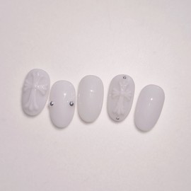 Chrome handmade nail tips - round short / 크롬수제네일팁 - 라운드숏