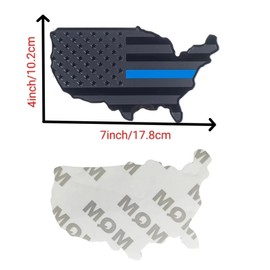 USA Flag Decal 7"x4" car Sticker Logo Emblem Decal Car Door Fender Rear Truck Sedan Car (Black Blue)