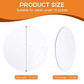 40-Packs Cake Boards 10 inch Round, Cake Boards White Cake Board Rounds, White Cake Circles Rounds Base Food-Grade Cardboard Cake Plate for displaying Cakes, Bread, Desserts（Thin and Sturdy）