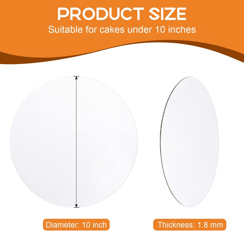 40-Packs Cake Boards 10 inch Round, Cake Boards White Cake
