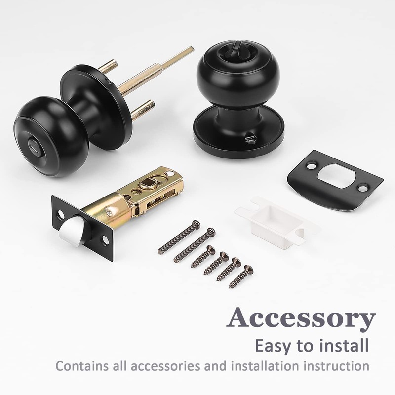 Probrico 10 Pack Round Privacy Door Knob(Thumb Turn Lock on
