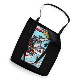 Knight of Swords Vintage Reversed Rider Waite Tarot Card Tote Bag