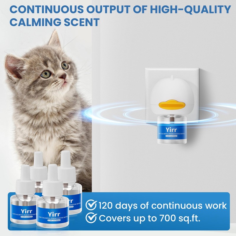 Yirr Cat Calming Diffuser, Cat Pheromones Calming Diffuser, Multicat Calming