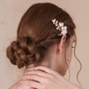 Bridal Hair Accessories Wedding Hair Clip Handmade White Flowers Pearls