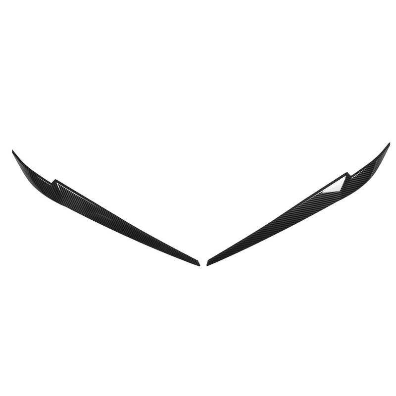 Pair Left Right Headlight Eyebrow Car Light Eyelids Carbon Fiber