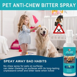hply tea No Chew Spray for Dogs, Dog Deterrent Spray, Bitter Spray for Dogs, Stops Chewing and Licking, Protects Furniture, Prevents Wound Licking, Non-Toxic, Alcohol-Free 2 * 100 ML 7.0 OZ