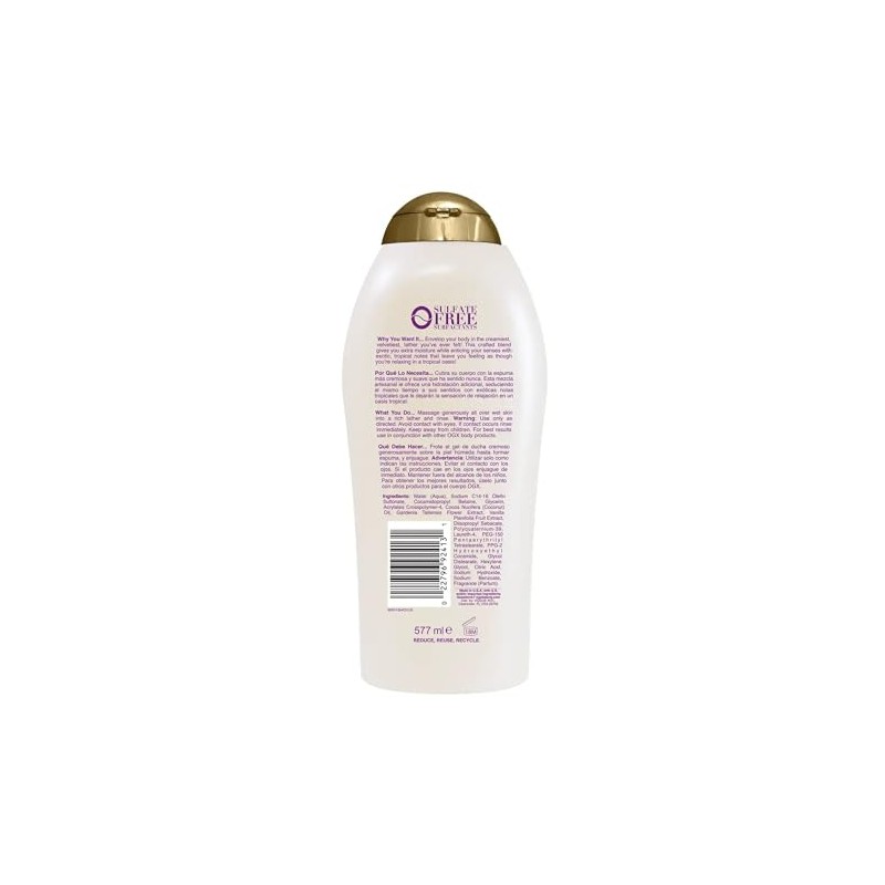 OGX, Body Wash Humectante de Aceite de Coco, 577 ml