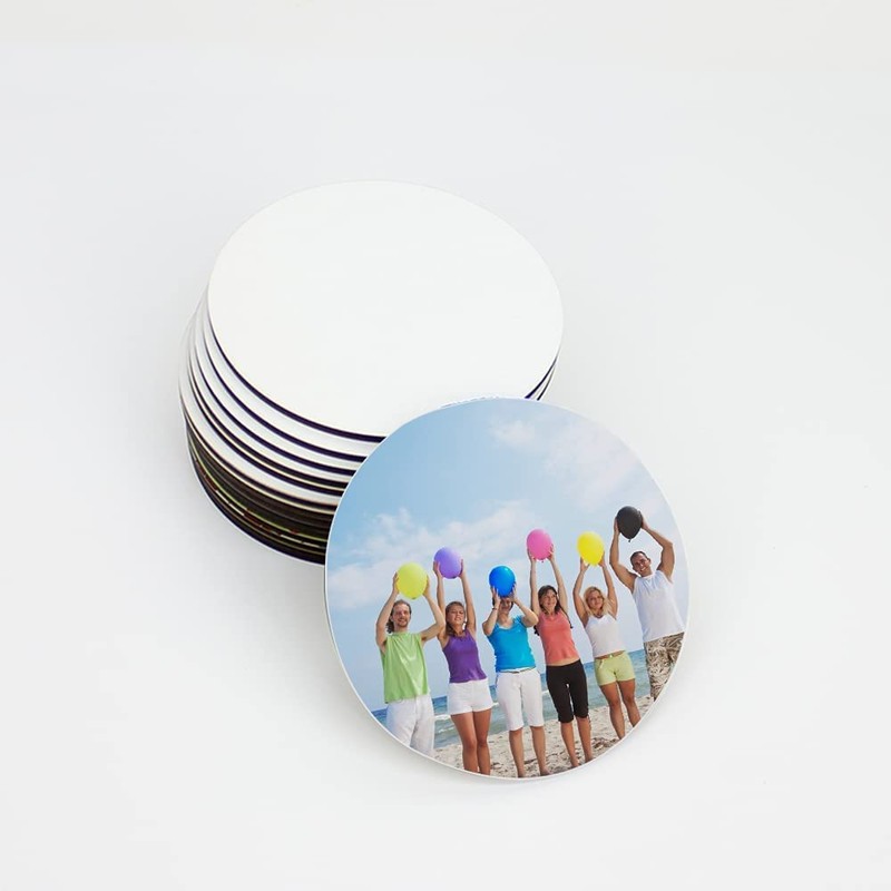 MR.R 10 Pieces Sublimation Blanks Round MDF Coasters, Absorbent Heat