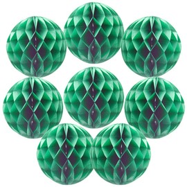 Yosawo Pack of 8 Paper Honeycomb Balls Paper Honeycomb Ball Decoration for Birthday Wedding Party Decoration (ZQ/Green)