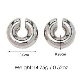 4 Pcs Chunky Silver Ear Cuff for Women Non Piercing Clip On Cartilage Wrap Cuff Earrings Thick Ear Cuff Earrings for Women