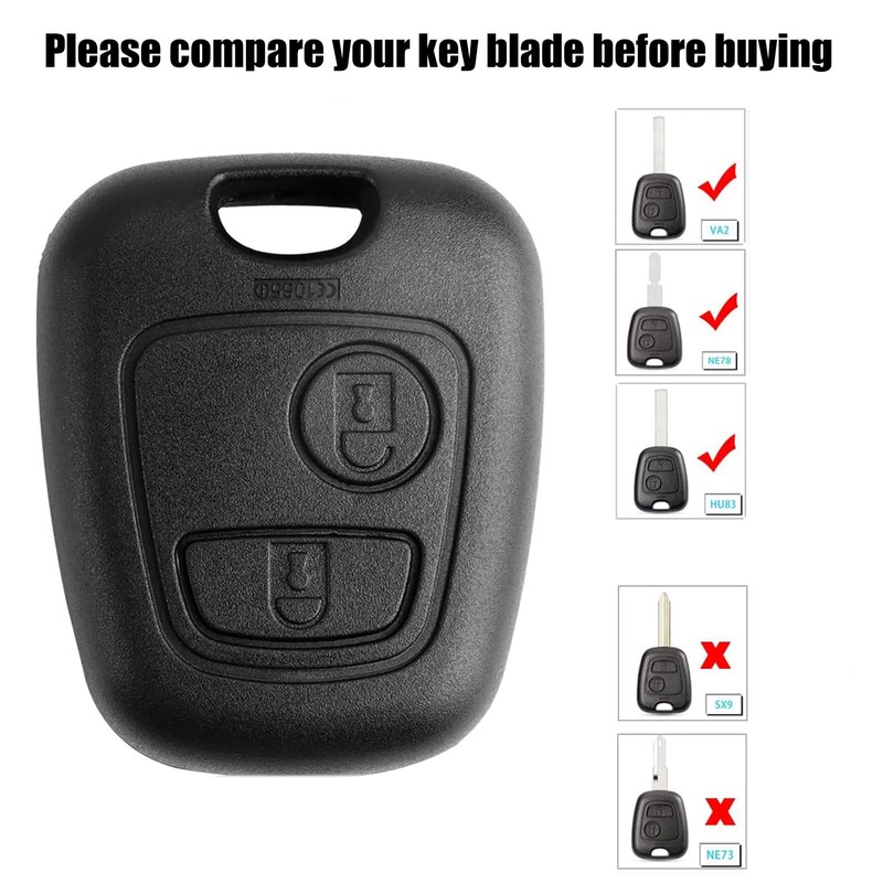 Car Key Case Replacement for Peugeot 107 207 307 407