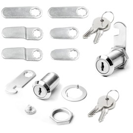 Dtoterul Mailbox Lock, 20 mm, Pack of 2, Cam Lock, Cabinet Lock, Furniture Locker Lock, Lever Lock, Wardrobe Lock for Postbox, Comes with 4 Different Lock Plates