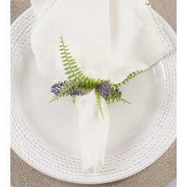 Fennco Styles Handmade Lavender Decorative Napkin Rings, Set of 4 - Purple Garden Floral Napkin Holders for Dining Table, Banquets, Weddings, Holiday Décor and Special Event