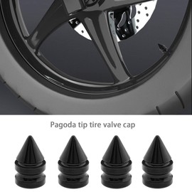 eMagTech 8PCS Tyre Valve Caps Aluminum Alloy Car Tire Valve Stem Covers Car Tyre Dust Caps for Most Car Truck SUV Motorcycle Bicycle 7.5mm Inner Diameter, Black