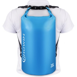 NHOWIN Waterproof Dry Bag, Roll Top Lightweight Waterproof Bag for Men Women 5L/10L/20L Dry Bags for Kayaking, Rafting, Beach, Boating, Swimming & Skiing Dry Waterproof Backpack - 20L