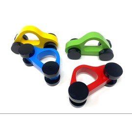 KIDDOS and More Keelie Cars” Set of 4 of Handcrafted Wood Easy Grip Push Toy Cars for Toddlers and Up - Ages 18 Months and up