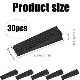 30Pcs Fence Panel Wedges, Plastic Wedges, Plastic Wedges, Fence Wedges, Door Wedges, Fence Panel Clips to Stop Rattling, Wedges, Door Stop Wedge, Plastic Shims, for Laying Ceramic,Rattling Fences