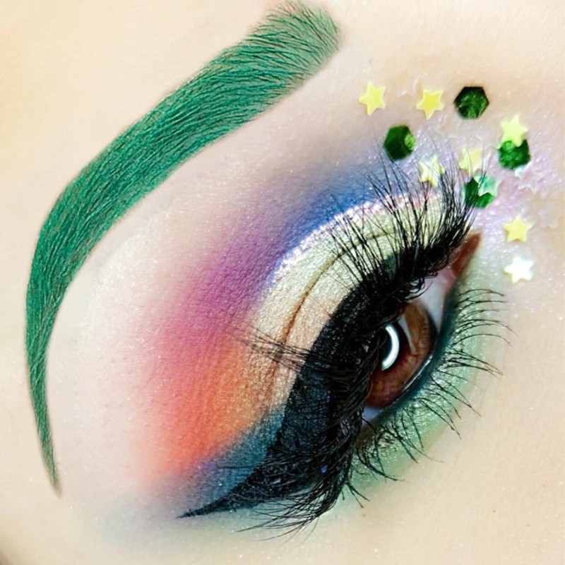 Green Eyebrow Gel, Brow Pomade, Brow Dye with Brush, Christmas