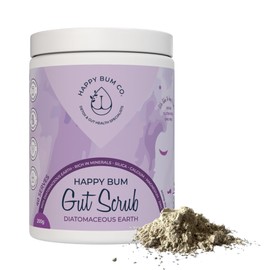Happy Bum Gut Scrub - Diatomaceous Earth Food Grade for Humans | Mineral Powder Supports Gut Health, Bloating Relief | Rich in Silica, Zinc & Minerals for Healthy Hair, Skin, Nail - 200g
