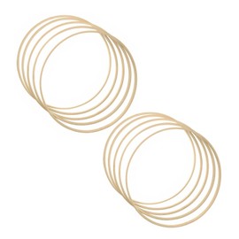 JZK 10 x Bamboo Hoop 20 cm Wooden Hoop for Macrame Crafts, Wooden Dream Catcher Hoops, Flower Wreath Ring, Wall Hanging Craft Wooden Ring