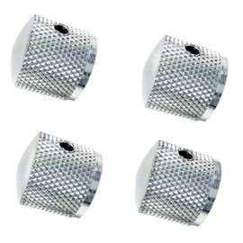 JIANZHENKEJI Pack of 4pcs Chrome Knob Volume Tone Control Knobs with 1pcs Allen Keys Screws Set for Electric Guitar Bass Screw Type(Chrome)