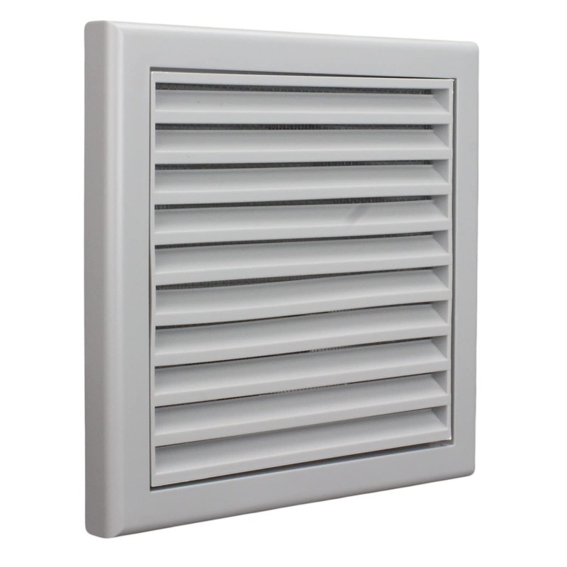 100mm (4 inch) Dia Grey Plastic External Fixed Blade Vent