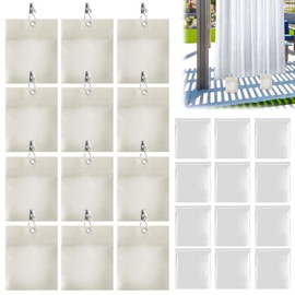 Pack of 12 Outdoor Curtain Canvas Weights, Weight Bag for Outdoor Curtains, Outdoor Curtain Sandbag, Tablecloth Weights for Outdoors, Portable Weight Bag for Gazebo Curtains Outdoor