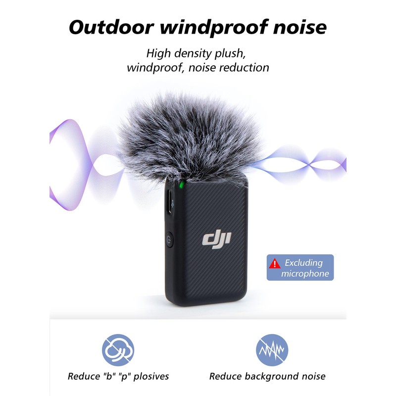 SUNMON Furry Mic Windscreen for DJI Mic, Furry Mic Cover