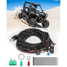 Belinous ATV UTV Fan Override Switch Kit with Relay LED Fan Rocker Switch, Engine Cooling Fan Override Kit Compatible with Polaris RZR Ranger/Can Am X3 Maverick Defender Commander