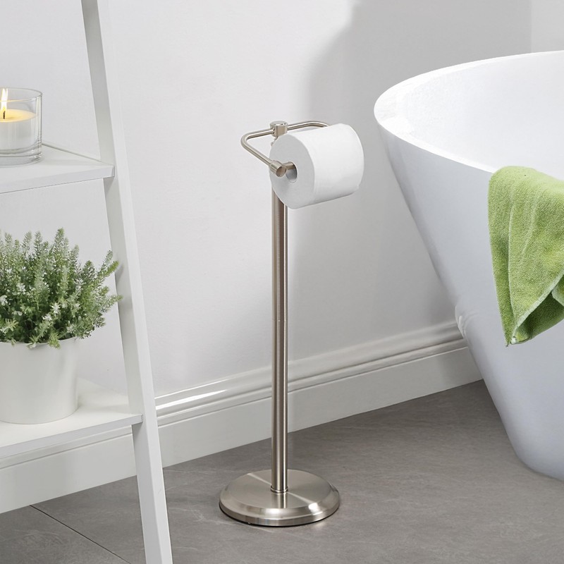SunnyPoint Free Standing Toilet Paper Holder – Bathroom Tissue Stand