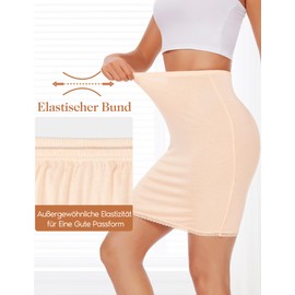 Kiiwah Women's Underskirt Short Petticoat Half Skirt Soft Underskirt Antistatic Elegant Invisible Underskirt Lace Half Briefs for Under Dress Skirt Underdress, Nude colour