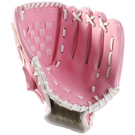 apott Pink Baseball Glove 10.5 Inch Catcher's Mitt Baseball PU Leather Left Hand Gloves Fit for Adult/Youth/Kids/Beginner or Infielder, Right Hand Throw