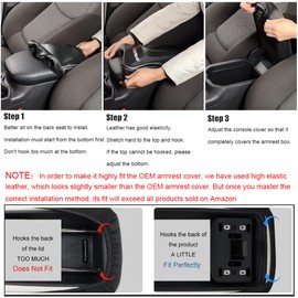 LEXLEY Center Console Pad Armrest Box Cover Waterproof Anti-Scratch Leather Protector Covers for Nissan 2013-2021 Pathfinder-Red Stitches