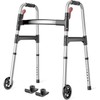 HOMLAND Walkers for Seniors, 2-Button Folding Walkers with Wheels, Lightweight