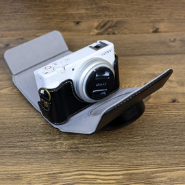 Rieibi ZV1F Vintage PU Leather Camera Case for Sony ZV1F ZV-1F ZV-1M2 ZV-1 Mark II DSLR Camera - ZV-1F ZV-1 II Protective Case - Black, black, Case