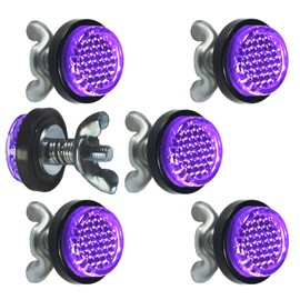 LordandLand Purple Reflector Motorcycle License Plate Bolts and Nuts