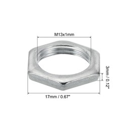 PATIKIL M13 x 1.0 Steel Hex Nuts, Pack of 20, Metric Thread, Galvanised Fittings, Nuts, Screw Bolts, Mounting Parts for Lamps, Machines, Repair, 3 mm Height
