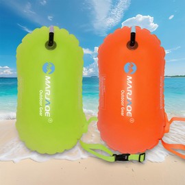 XFUNING Boya Natación Aguas Abiertas 2 Pack - Flotador Seguridad para Adultos y Niños, Flotadores Tablas Equipo de Entrenamiento para Natación para Triatlón/Mar/Lago, Plegable Portátil