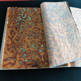 JINRUISI Variegated Gold Foil Leaf 50 Sheets Booklet Colorful Imitation Gold Leaf Gilding Craft Decoration Art (Starry Sky Copper)