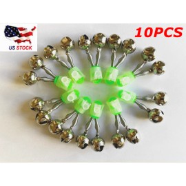 Unbranded 10/20 PCs Fishing Double Bells Twin Alarm Bells Rings Rod Clip Glow in the Dark - 10 PCS