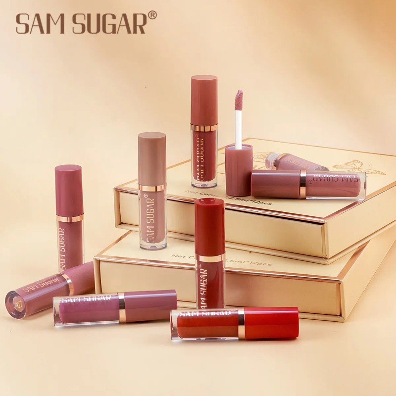 Set De 12 Labiales Mate De Larga Duración Pintalabio Regalo