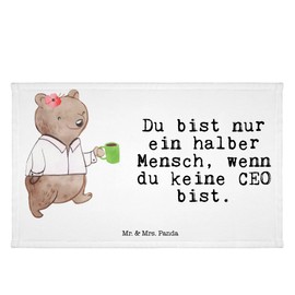 Mr. & Mrs. Panda Guest towel CEO heart - gift, colleague, training, terry towel, business owner, director, ladder, coffee break, sports towel