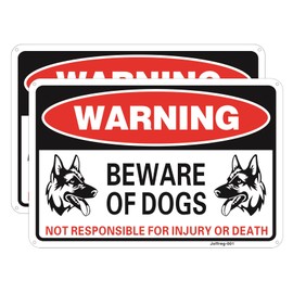 Beware of Dog Sign,Dog Warning Sign,20 x 30 cm,Reflective Aluminum,UV Printed,Weather Resistant,Waterproof,Durable Ink,Easy to Mount,Indoor Or Outdoor Use,2 Pack