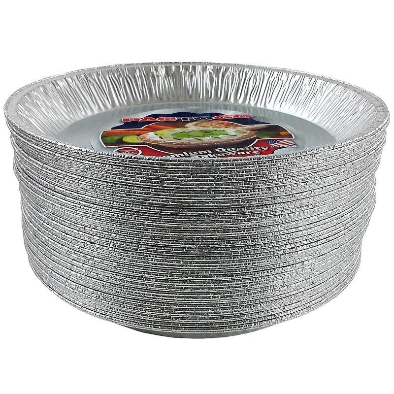 PACTOGO 12" Aluminum Foil Pie Pan Extra-Deep Disposable Tin Plates